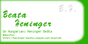 beata heninger business card